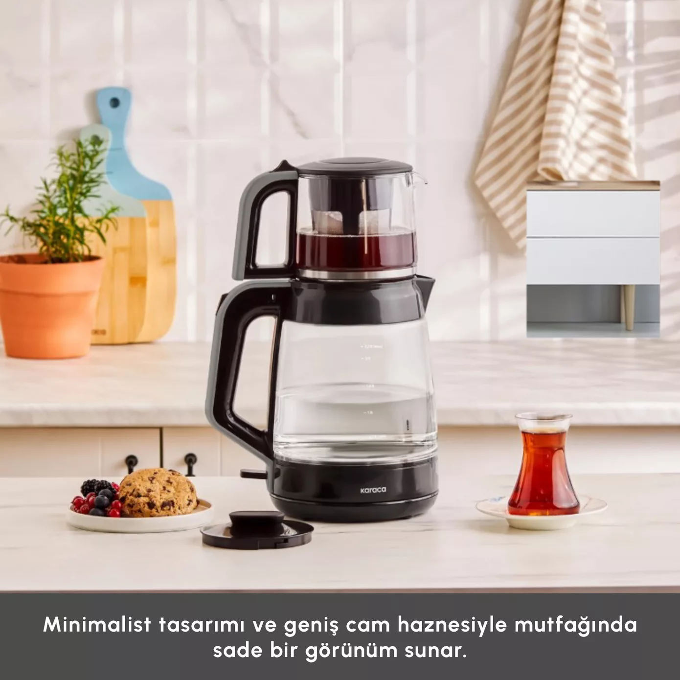 چای ساز روی هم کاراجا مدل Glass Tea XL