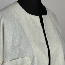 کت رسمی زنانه مدل لینن آستین فانوسی کلوش کد AK1319 رنگ کرم