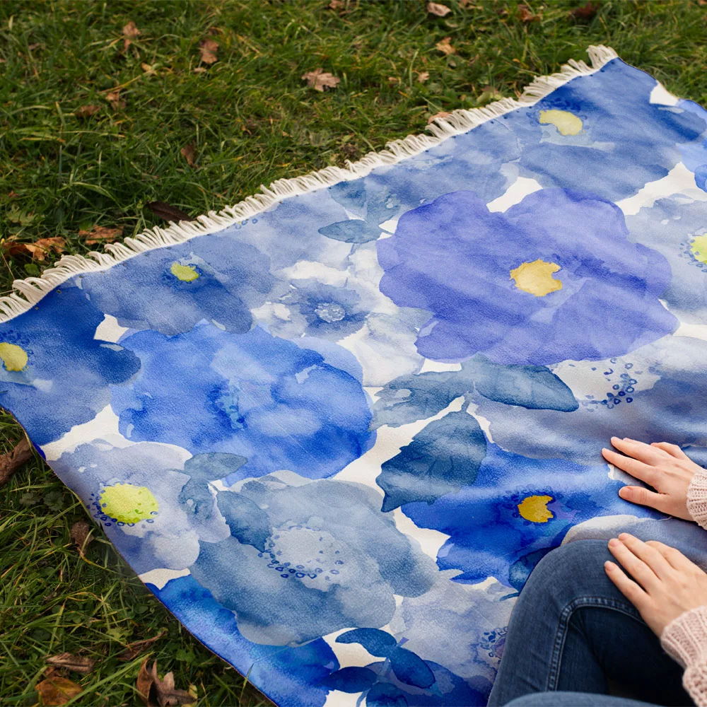 شال مبل مدل گلدار کد f2sh1066 سایز 100x180 سانتی متر