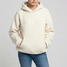 هودی زنانه مدل تدی رنگ کرم