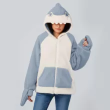 هودی زنانه مدل کوسه پنبه ای