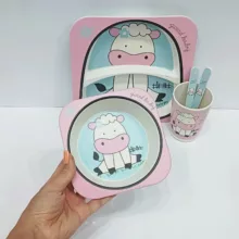 ظرف غذای 5 تکه کودک بامبو مدل ببعی