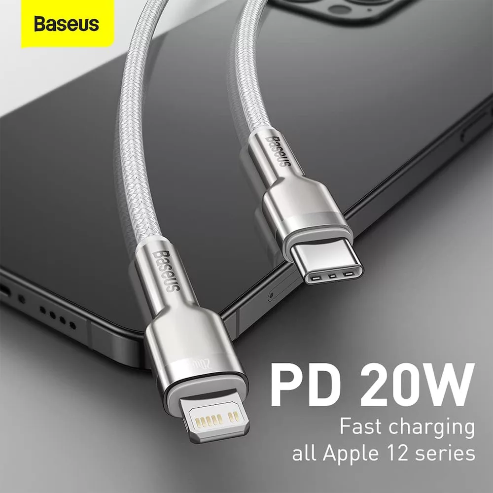 کابل تبدیل USB-C به لایتنینگ بیسوس مدل CATLJK-A02 Zinc Alloy PD20W طول 1 متر