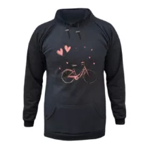 هودی زنانه مدل دوچرخه کد ۱ رنگ ذغال سنگی