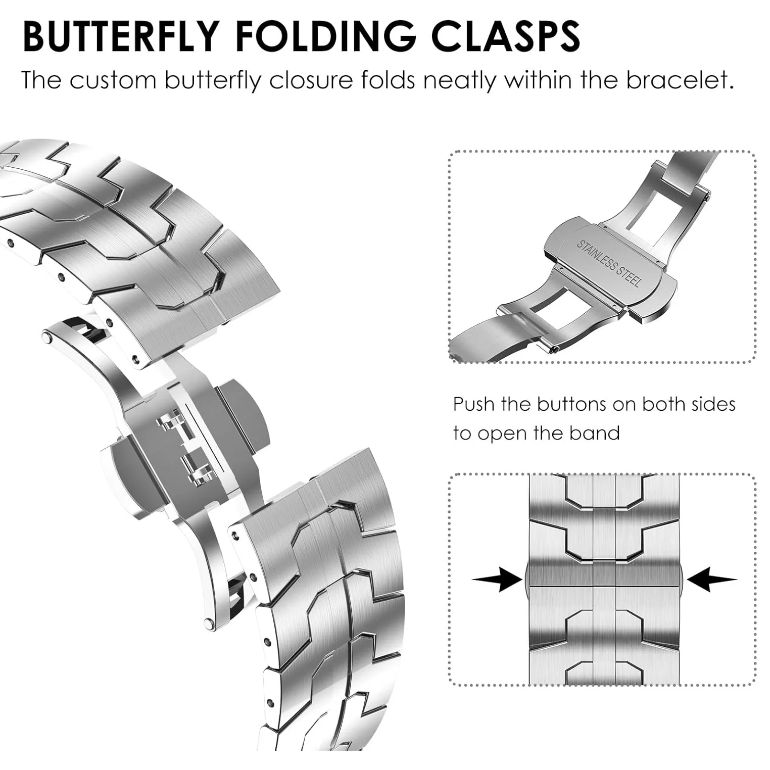 بند گوف مدل Link Metalix مناسب برای اپل واچ سری 1/2/3/4/5/6/7/8/9/SE/ULTRA/ULTRA 2 سایز 42/44/45/49 میلی متری
