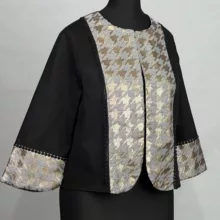 کت زنانه مدل کتان خرجکار ژاکارد کد AK1397