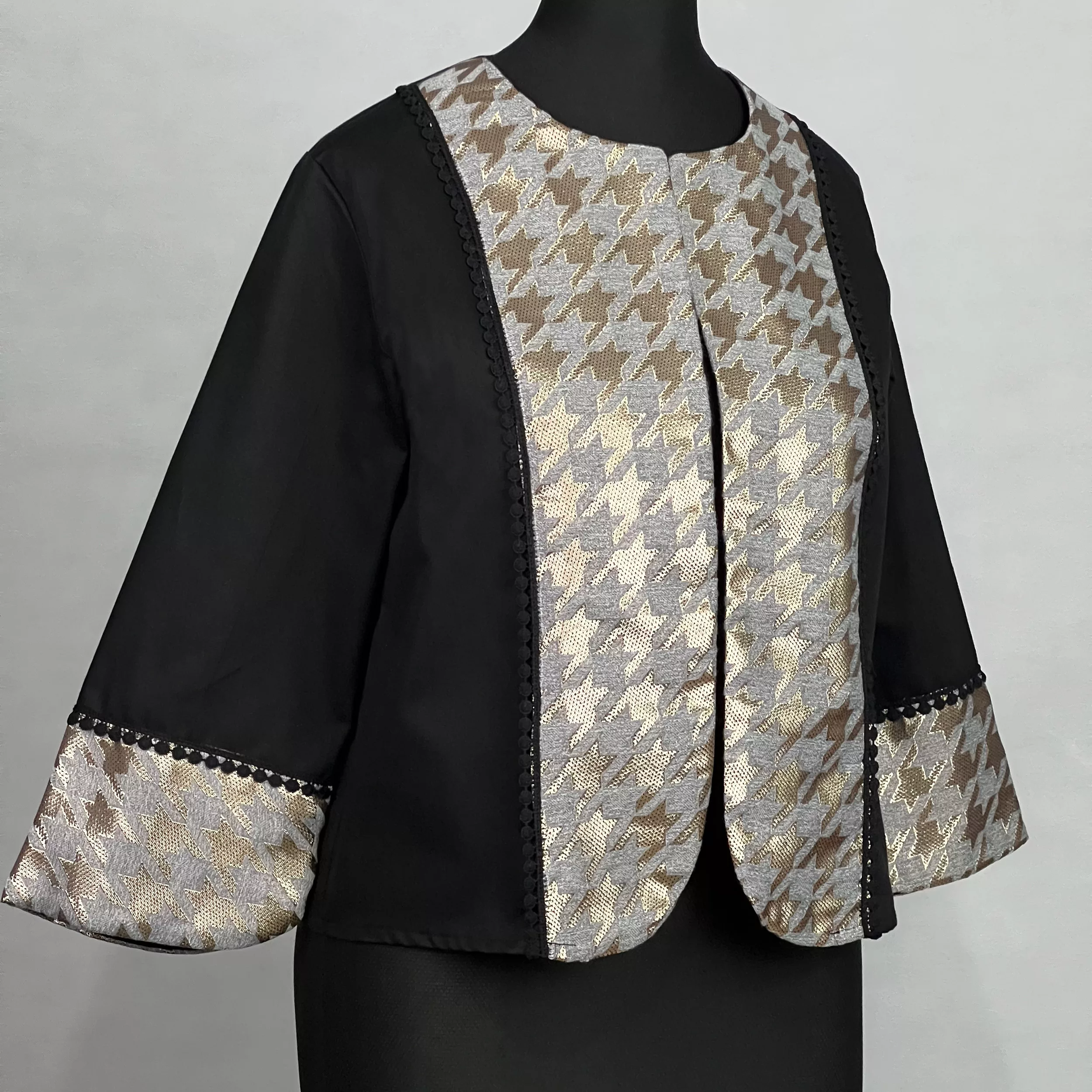 کت زنانه مدل کتان خرجکار ژاکارد کد AK1397