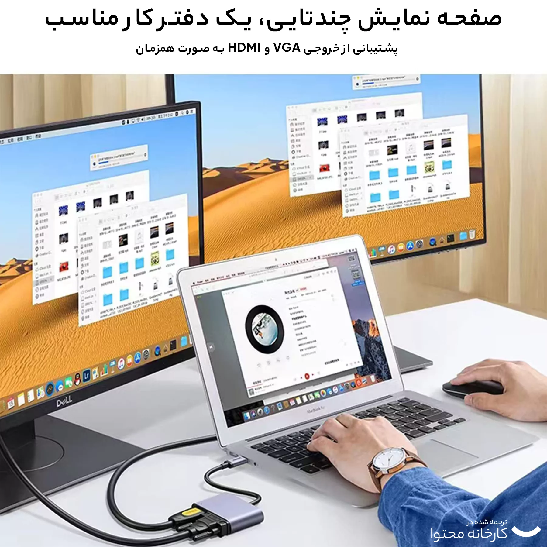 مبدل USB-C به HDMI/VGA مدل DJ61316