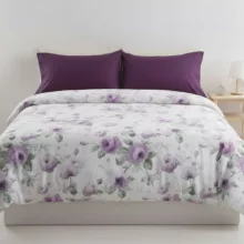 روکش لحاف پنبه انگلیش هوم مدل Rose Ivory یک نفره سایز 220×160 سانتی‌متر