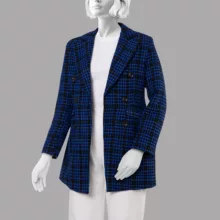 پالتو زنانه ریسانی مدل 5149 رنگ آبی