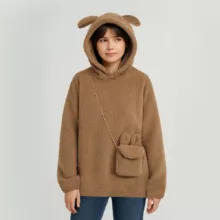 هودی زنانه مدل خرگوشی به همراه کیف