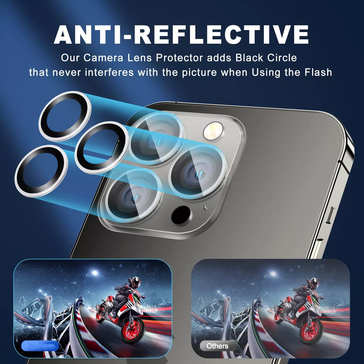 محافظ لنز دوربین بوف مدل HD-ColorLenz مناسب برای گوشی موبایل اپل Iphone 14 Pro Max / 14 Pro