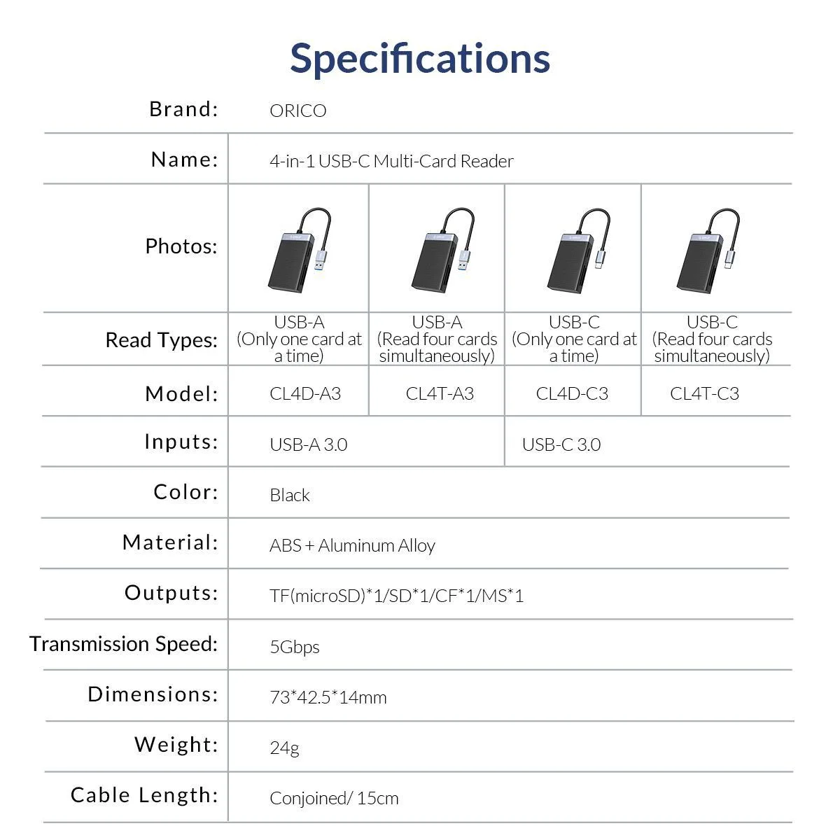 کارتخوان اوریکو مدل CL4T-C3
