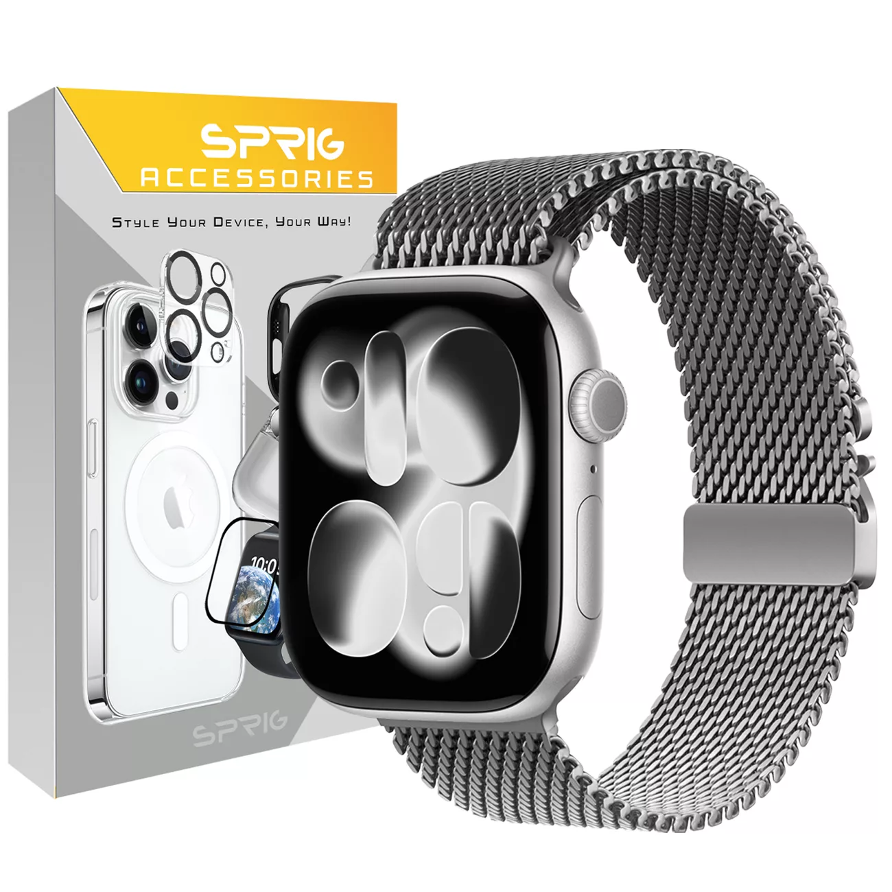 بند اسپریگ مدل ORG Milanese مناسب برای اپل واچ 46 میلی متری سری 10/11