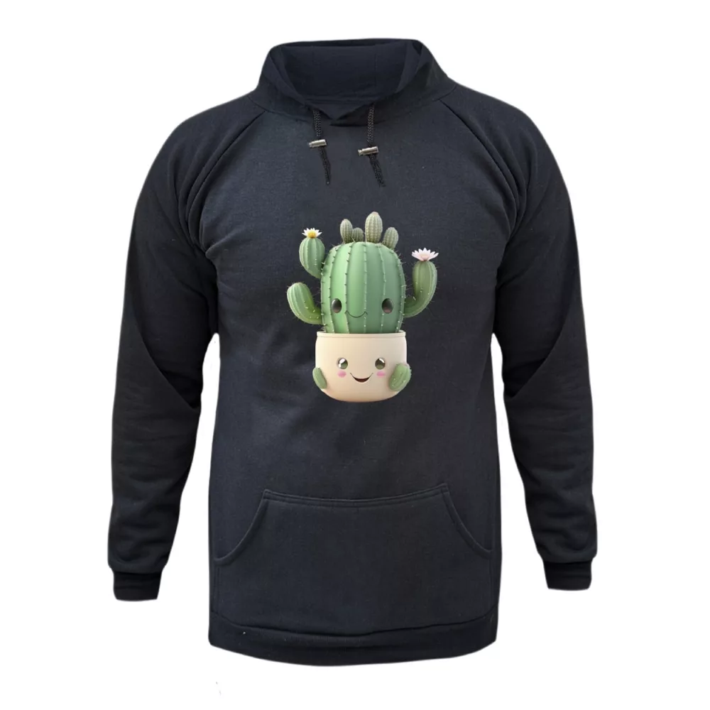 هودی زنانه مدل کاکتوس کد ۲ رنگ ذغال سنگی