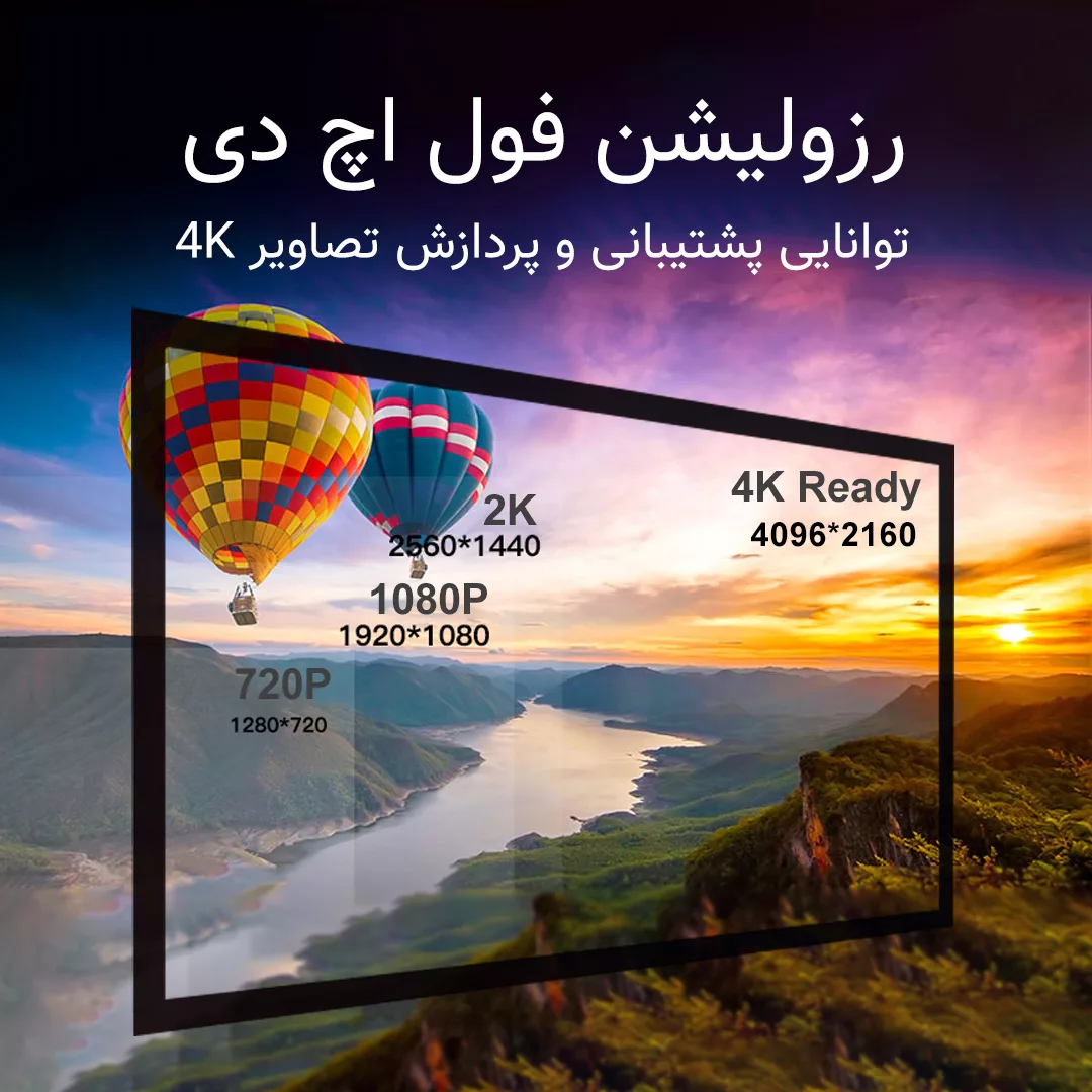 ویدئو پروژکتور النز مدل SD500 Smart Android به همراه پرده نمایش و دو کنترل