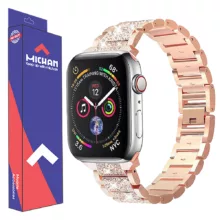 بند ساعت میچان مدل Shiny jewel مناسب برای اپل واچ سری 1/2/3/4/5/6/7/8/9/10/SE/ULTRA سایز 44/45/46/49 میلی متری