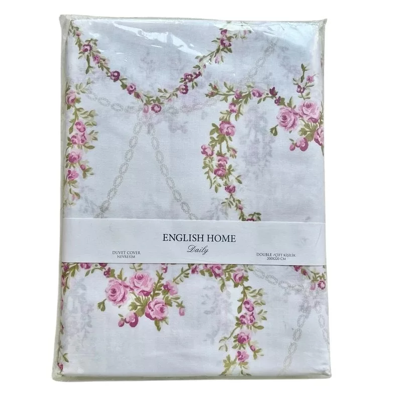 روکش لحاف پنبه انگلیش هوم مدل Rose Heart یک نفره سایز 220x160 سانتیمتر