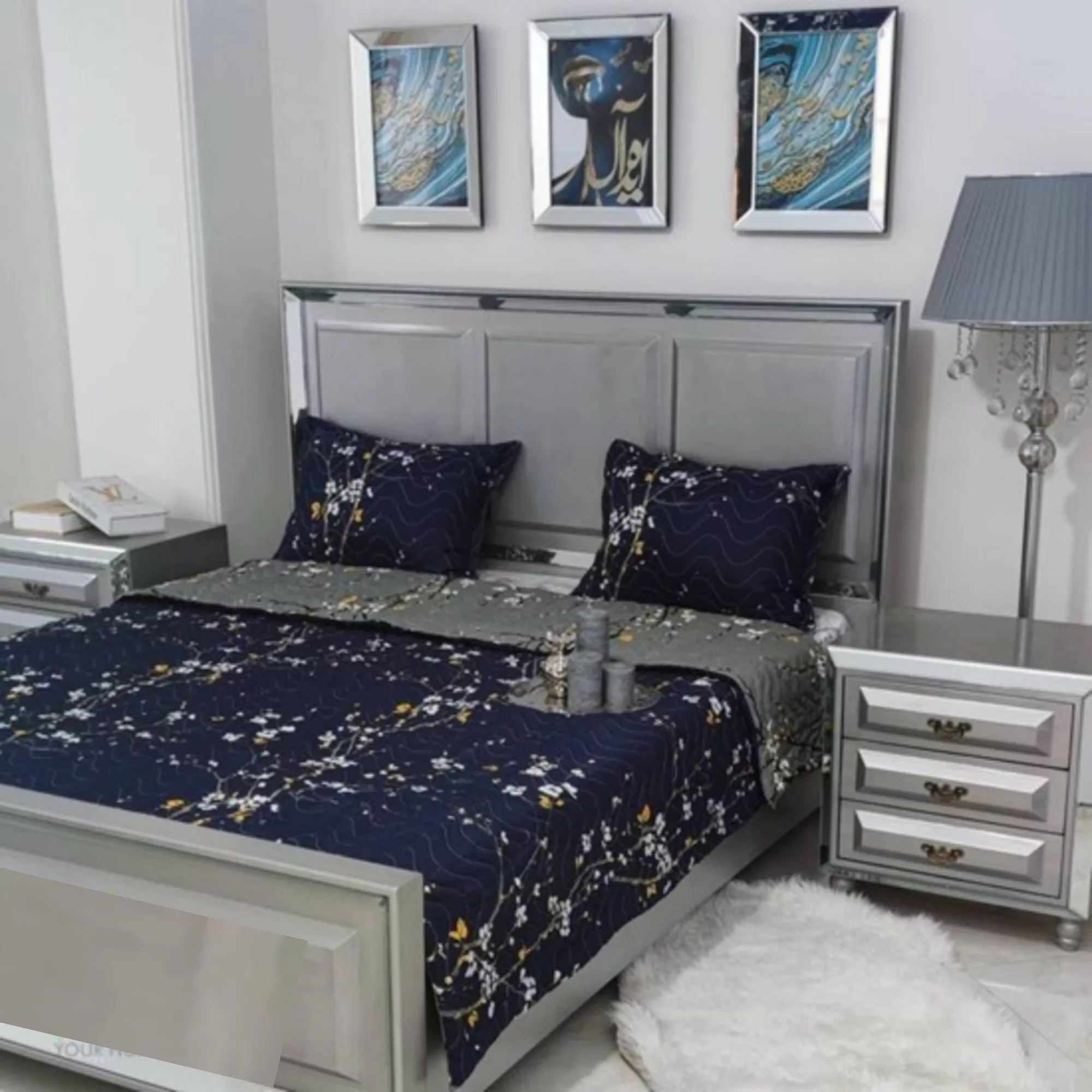 روکش لحاف مدل شکوفه دو نفره سایز 220×240 سانتی متر