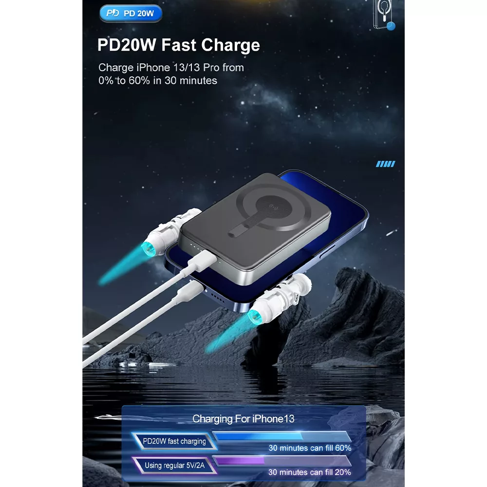 پاوربانک اوفی مدل MagSafe PB-08 22.5W ظرفیت 10000 میلی آمپر ساعت