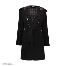 پالتو زنانه مدل کلاه دار عروسکی  رنگ مشکی