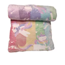 پتو مسافرتی 1 نفر مدل تک شاخ رنگین کمانی سایز 150×200 سانتی‌متر