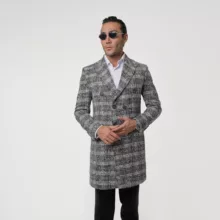 پالتو کوتاه مردانه مدل چهارخانه ماهوت 5