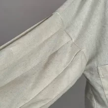 کت رسمی زنانه مدل لینن آستین فانوسی کلوش کد AK1319 رنگ کرم