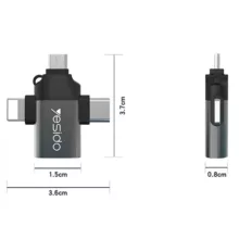 مبدل USB-C / MicroUSB / لایتنینگ OTG یسیدو مدل GS15