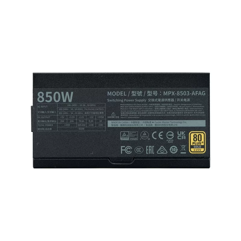 منبع تغذیه کامپیوتر کولر مستر مدل GX II GOLD 850 Bk