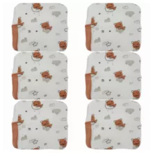 دستمال دست و صورت نوزاد بی بی بی مدل تدی سایز مجموعه 6 عددی