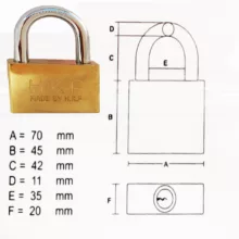 قفل آویز اچ کی اف مدل AT - 70