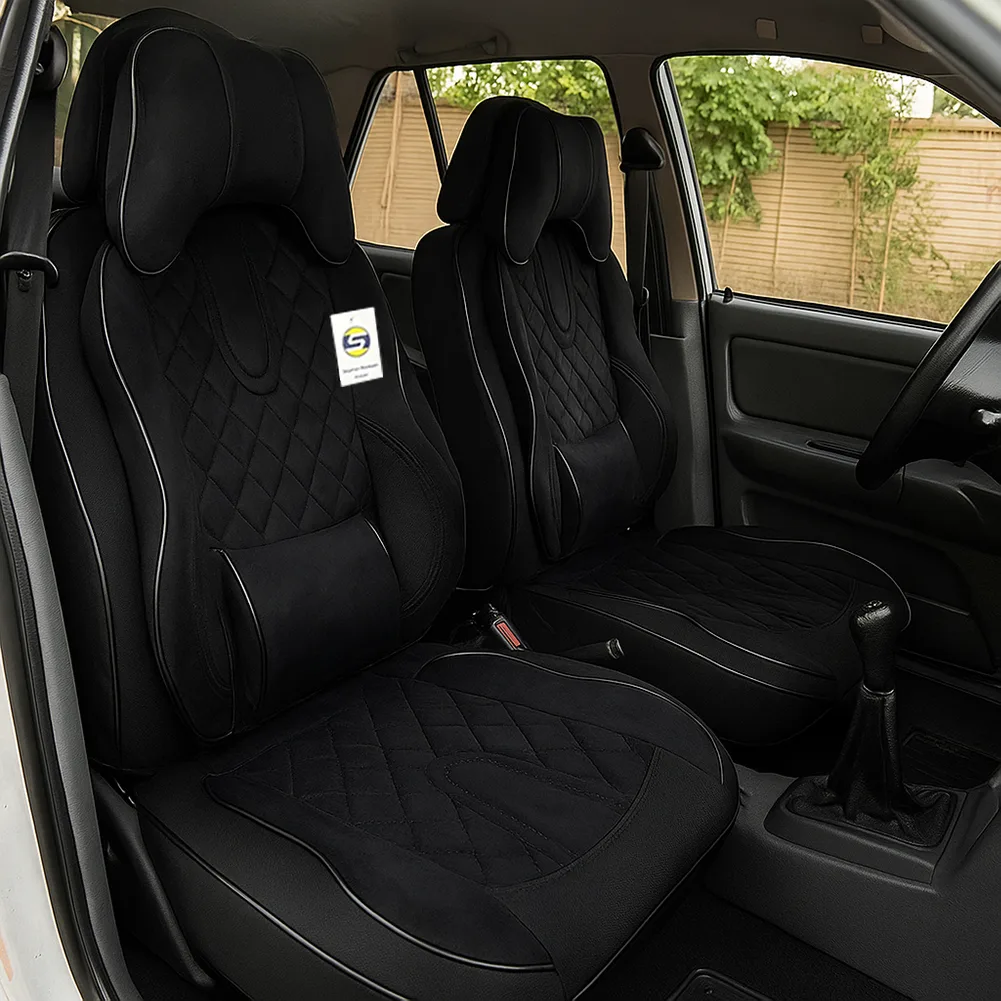 ست کامل روکش صندلی خودرو سپاهان روکش مدل Aoudi-6000 مناسب برای پراید صبا