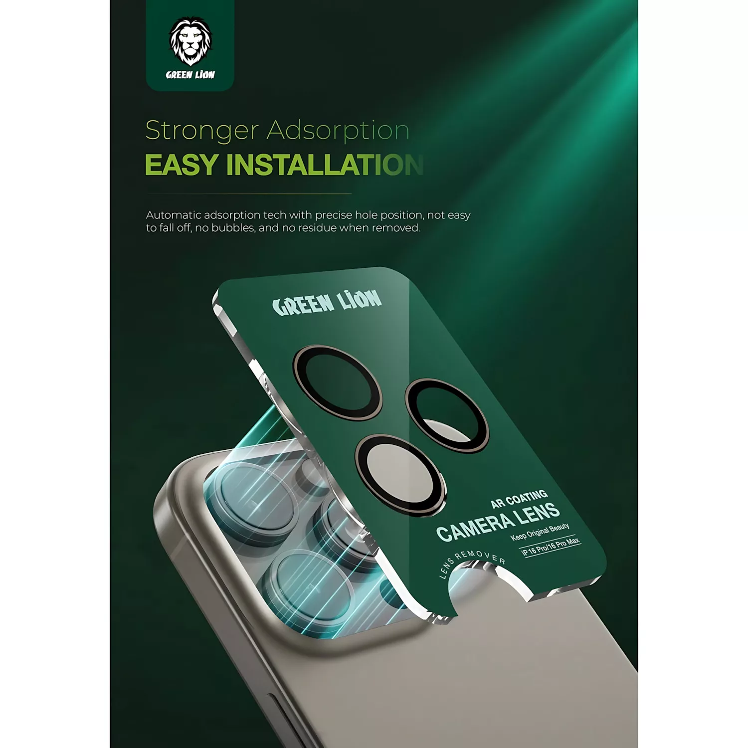 محافظ لنز دوربین گرین لاین مدل Classic مناسب برای گوشی موبایل اپل iPhone 16 Pro / 16 ProMax