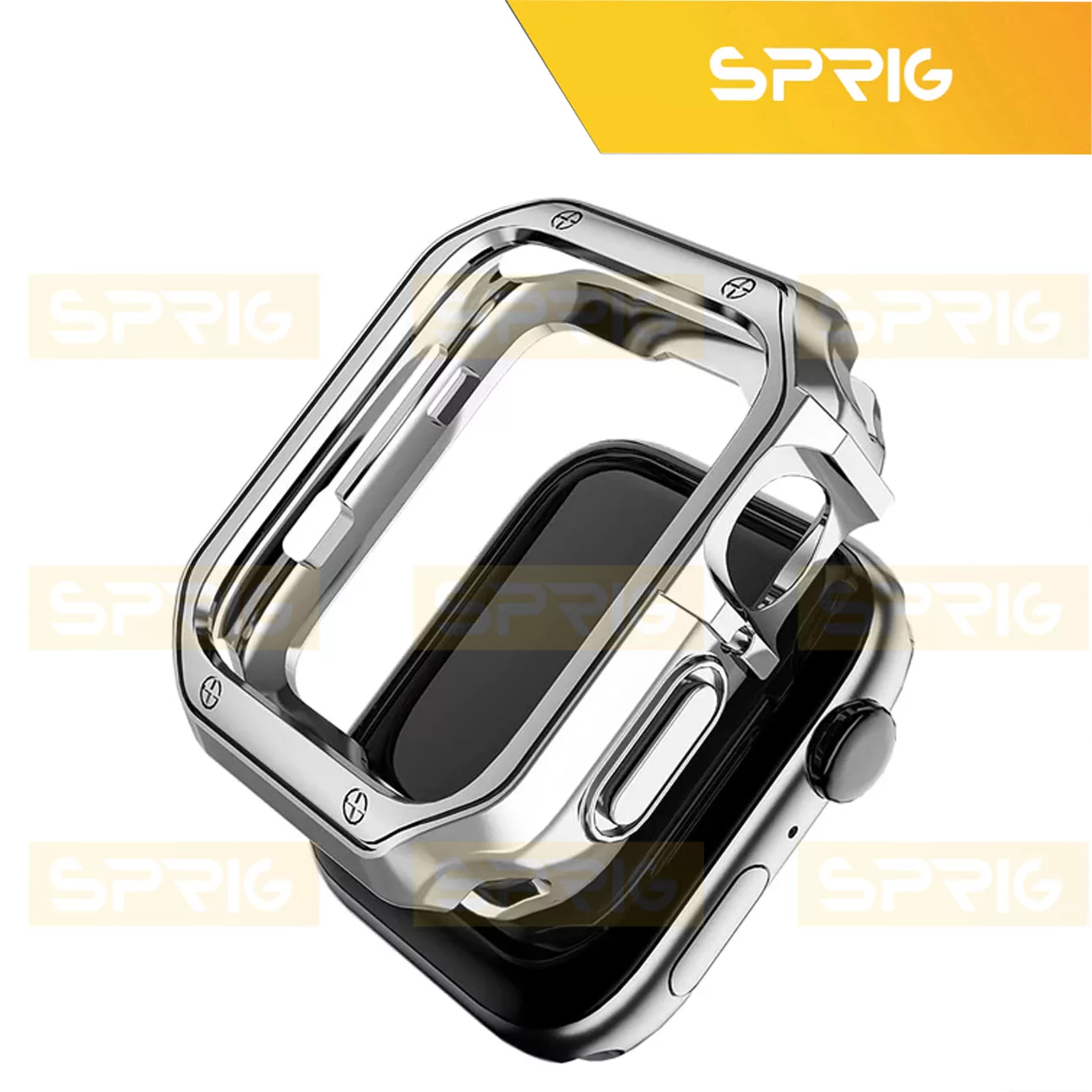 بند اسپریگ مدل 3Bead SLV-BK مناسب برای اپل واچ سری 7/8/9 سایز 45 میلی متری به همراه کاور