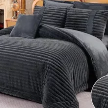 سرویس روتختی مدل مخمل ترک کرکره ای کد AJ 4236 دو نفره 8 تکه