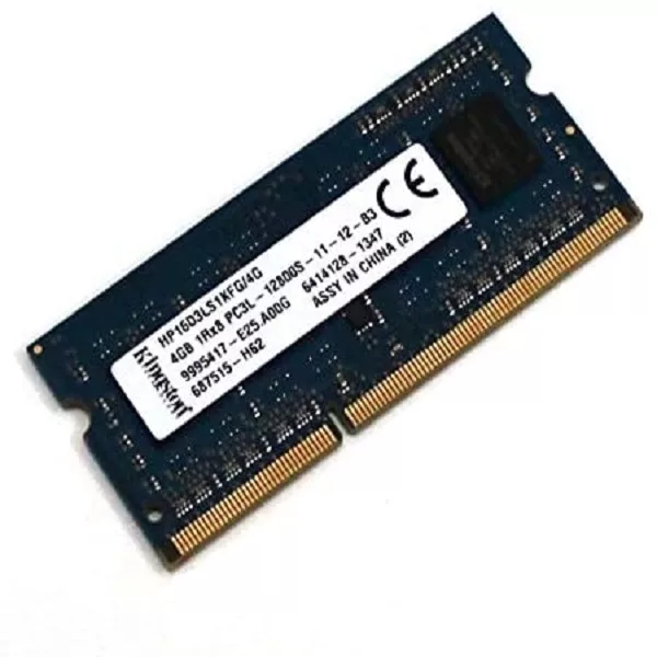 رم لپ تاپ DDR3L تک کاناله 1600 مگاهرتز CL11 کینگستون مدل HP-16D3LS1KFG-PC3L 12800S ظرفیت 4 گیگابایت
