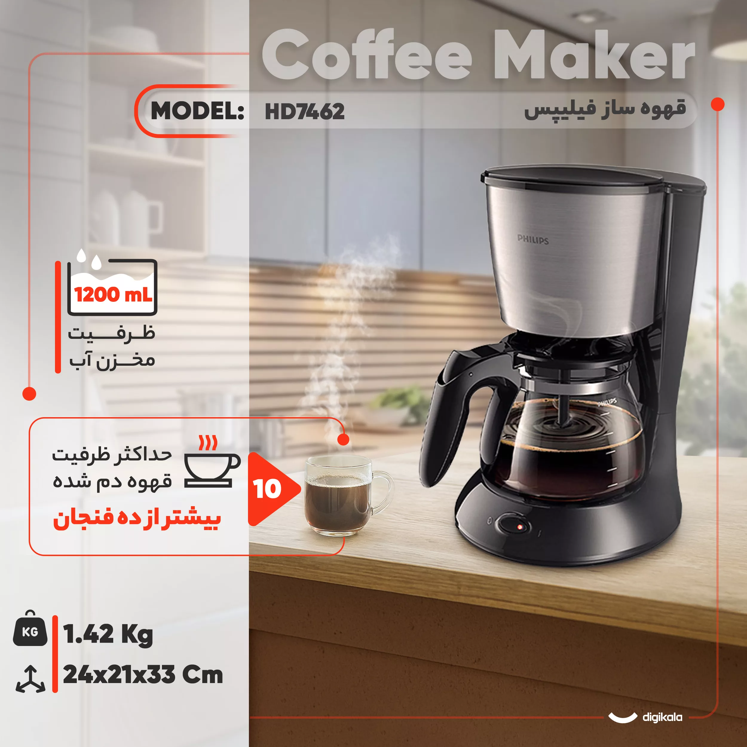 قهوهساز فیلیپس مدل HD7462