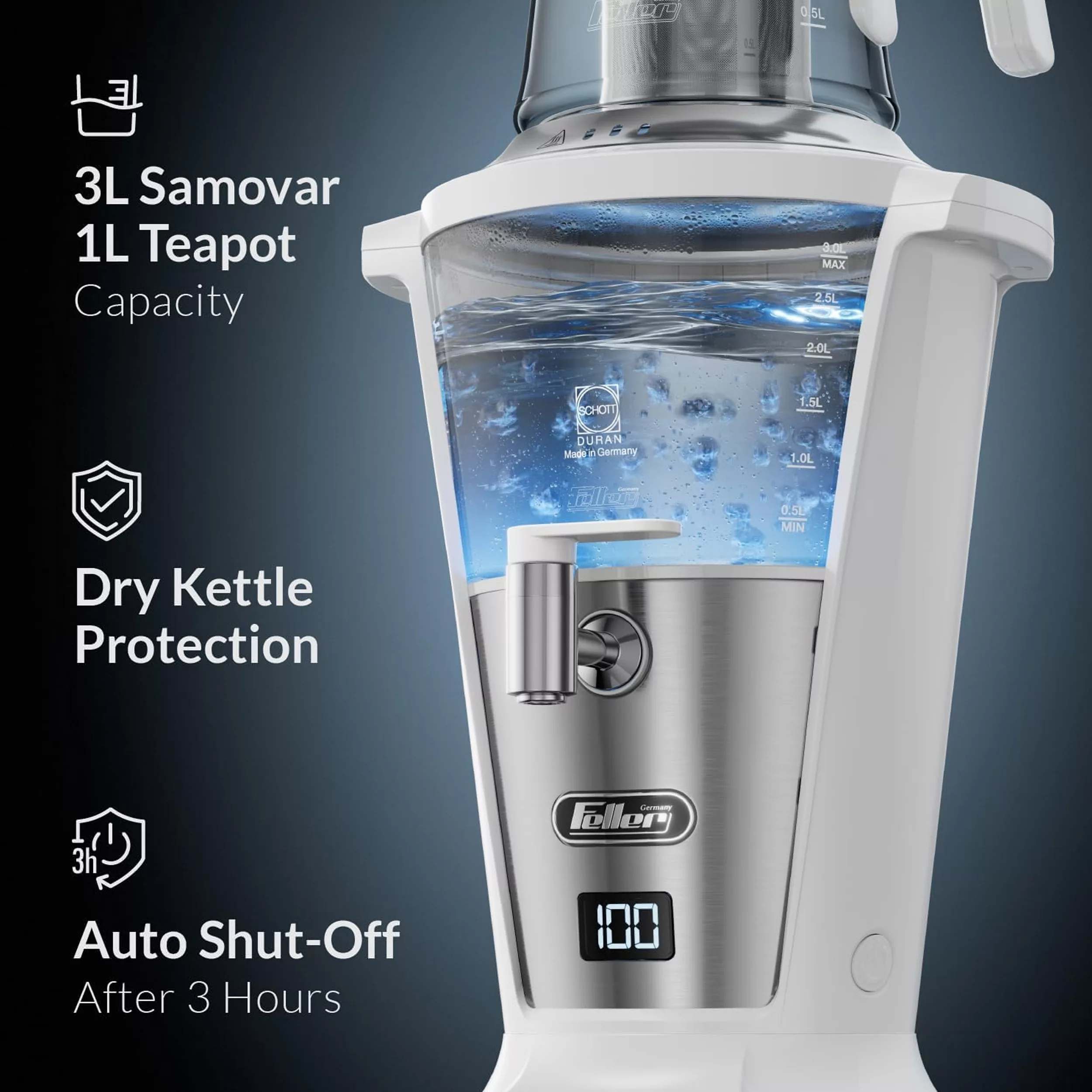 چای ساز روی هم فلر مدل TS390