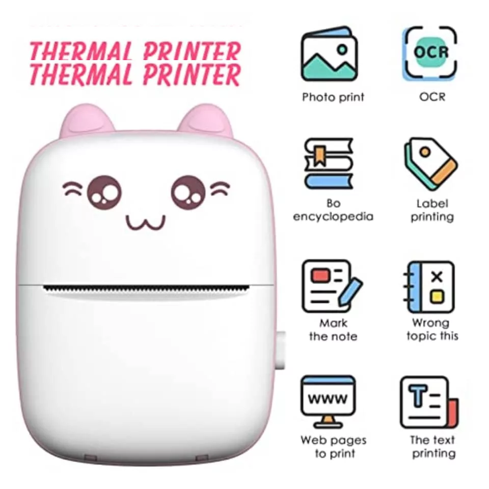 پرینتر لیبل زن ناب سل مدل پرتابل کد PIN02 به همراه سه عدد رول کاغذی