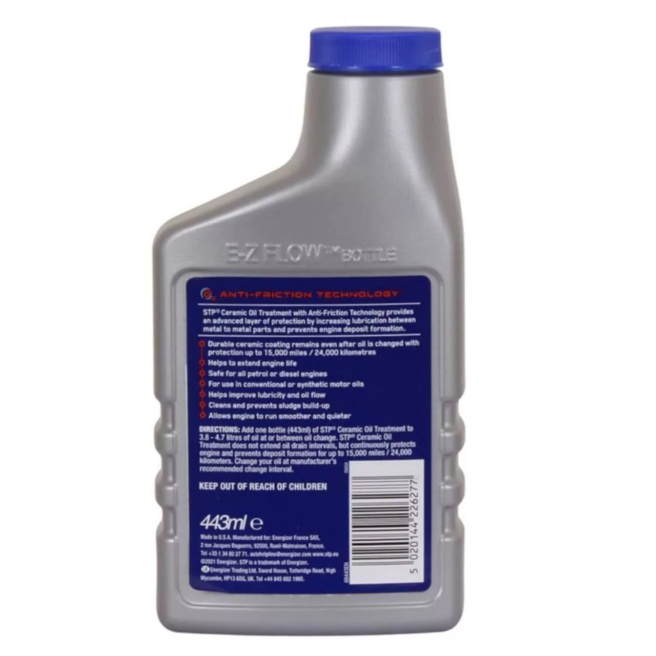 مکمل روغن موتور خودرو بنزینی اس تی پی مدل 68443EN حجم 443 میلی لیتر