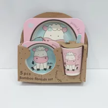 ظرف غذای 5 تکه کودک بامبو مدل ببعی