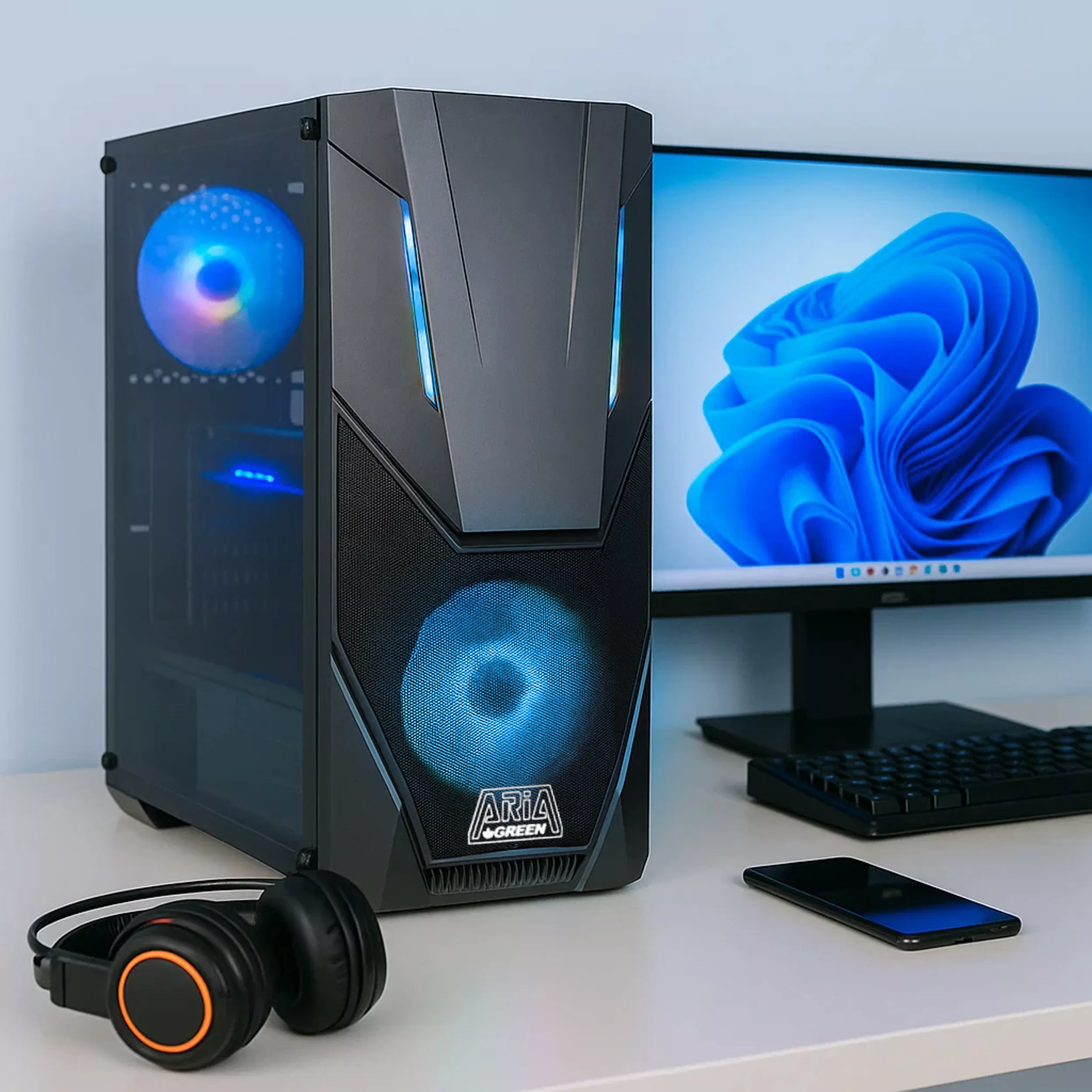 کیس کامپیوتر گیمینگ گرین مدل ARIA