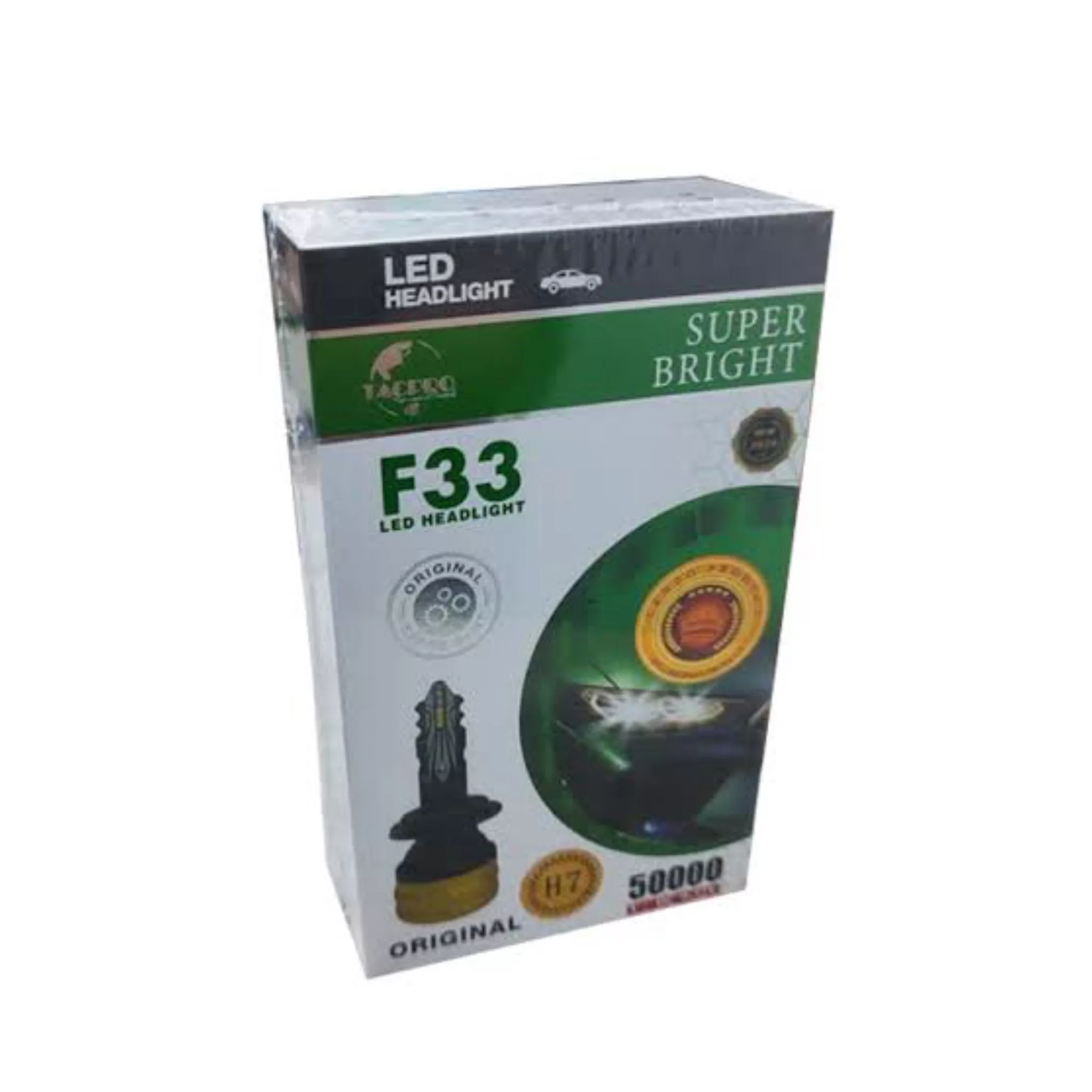 لامپ هدلایت خودرو تک پرو مدل لنزوf33 تک حالته پایه h7 بسته 2 عددی