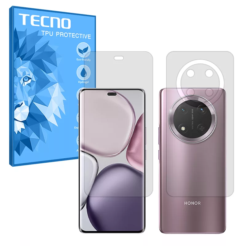 محافظ صفحه نمایش شفاف تکنو مدل Resistant مناسب برای گوشی موبایل آنر X9c به همراه محافظ پشت گوشی