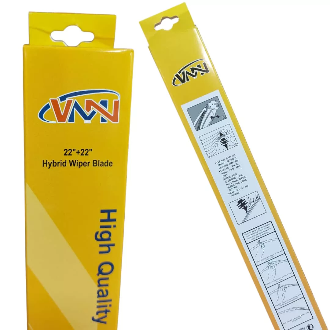 تیغه برفپاکن وی ام ان مدل هیبریدی "22+"22 اینج مناسب برای پژو 405 و ایسوزو بسته 2عددی