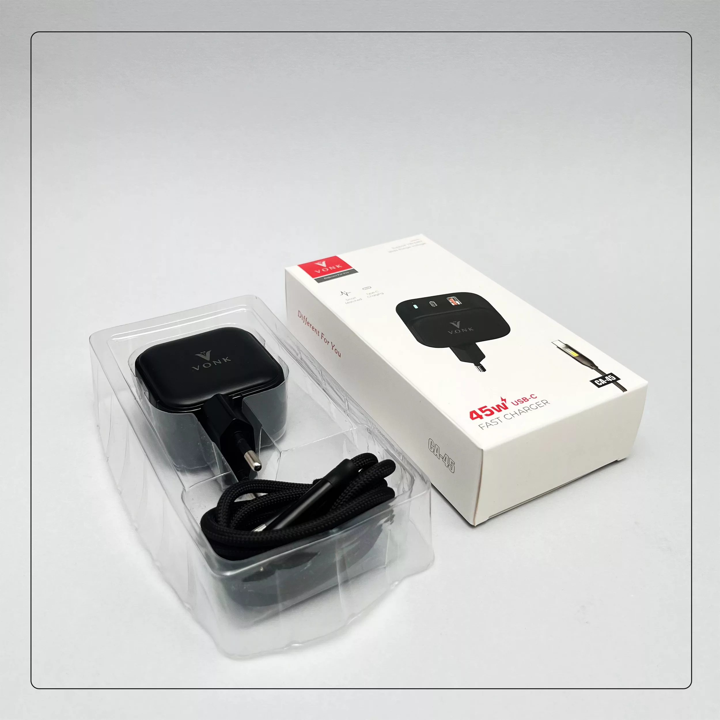 شارژر دیواری 45 وات وونک مدل CA-45 به همراه کابل USB-C