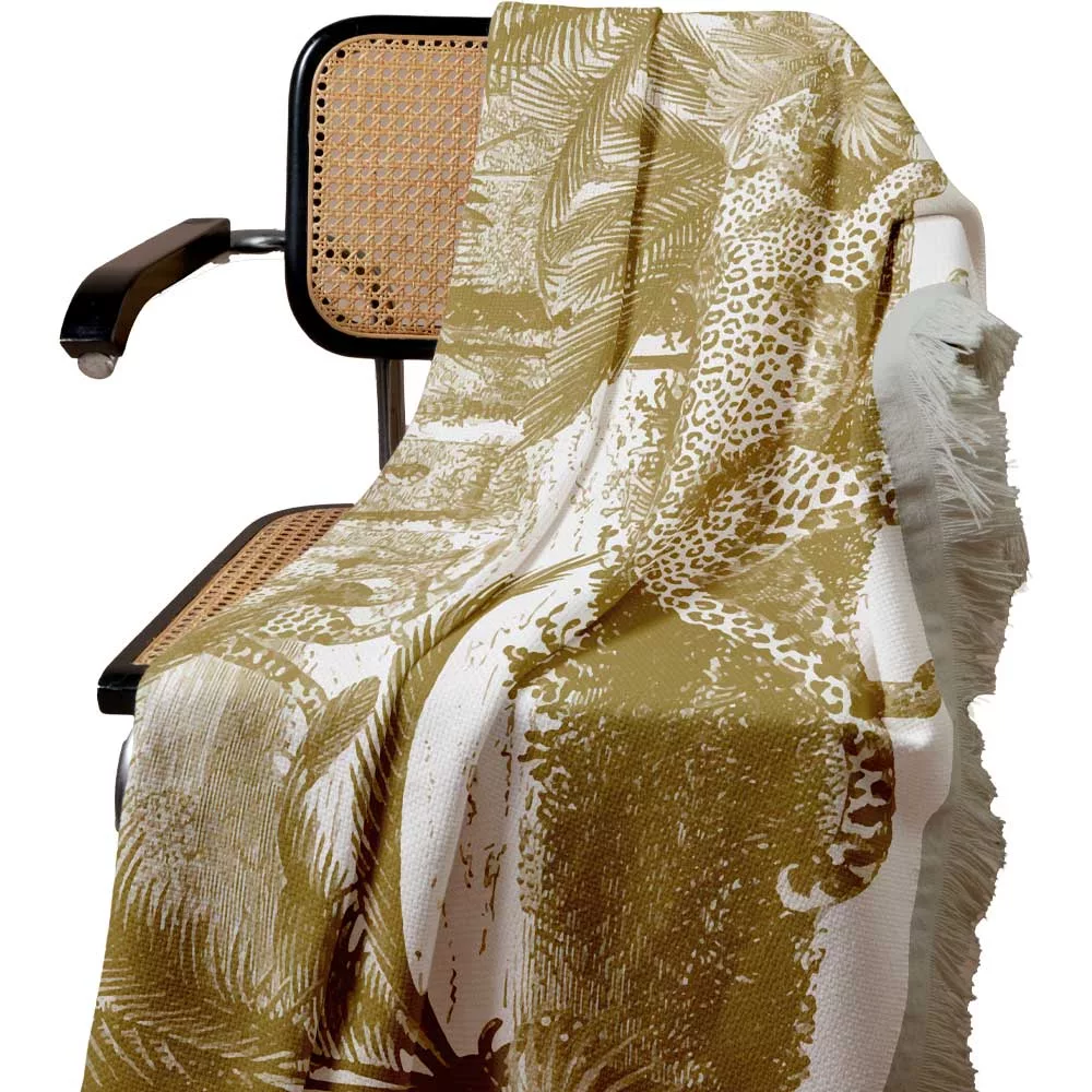 شال مبل طرح ببر کد H2SH1019 سایز 98x180 سانتی متر