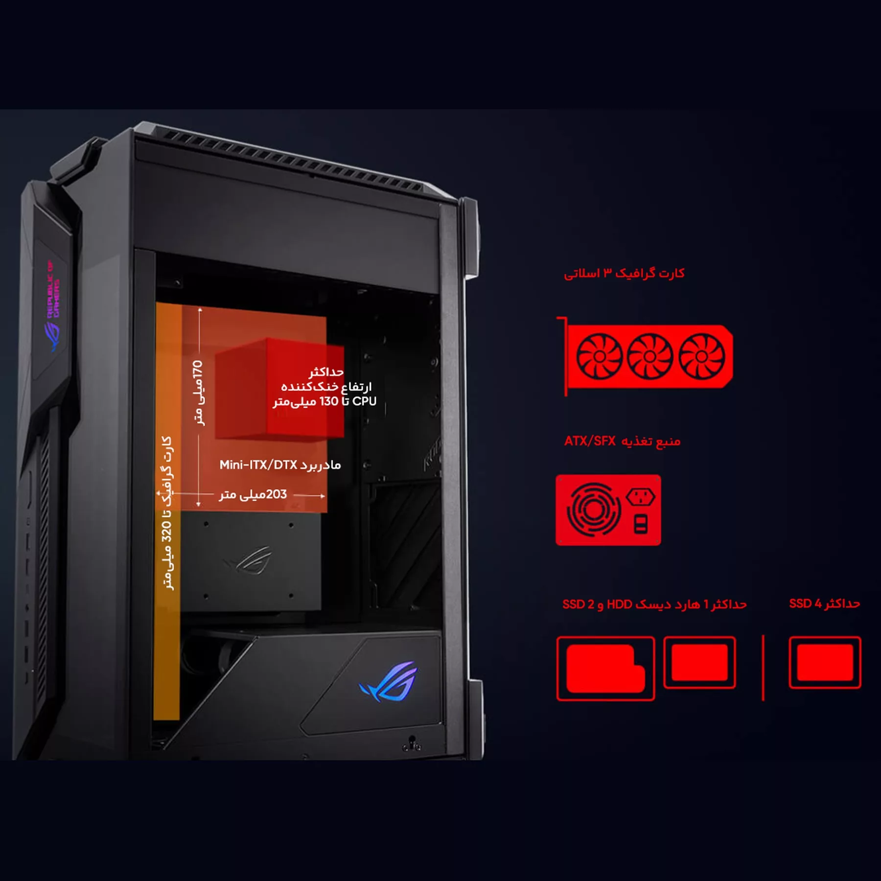 کیس کامپیوتر ایسوس مدل ROG Z11