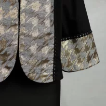 کت زنانه مدل کتان خرجکار ژاکارد کد AK1397
